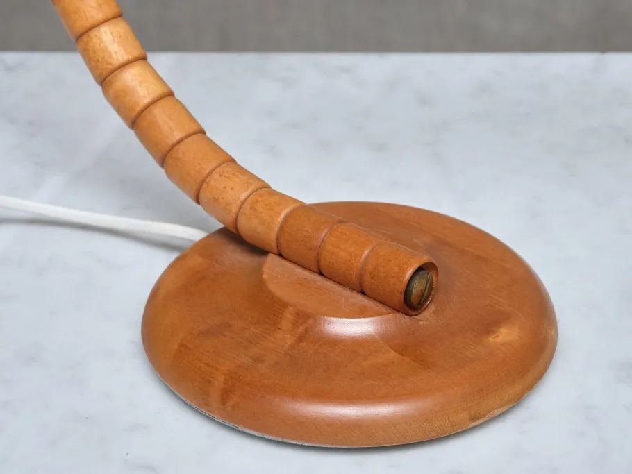 Sale Pamono Sculptural Adjustable Table Lamps in Beech from Markslöjd, Sweden, 1960s, Set of 2