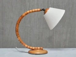 Sale Pamono Sculptural Adjustable Table Lamps in Beech from Markslöjd, Sweden, 1960s, Set of 2