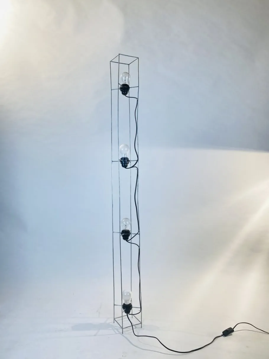 Sale Pamono Sculptural Floor Lamp in Wicker & Rattan