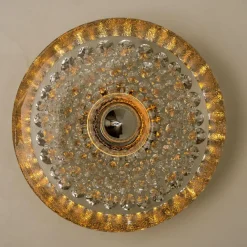 Clearance Pamono Sculptural Glass and Chrome Wall Light from Peill & Putzler, 1970s