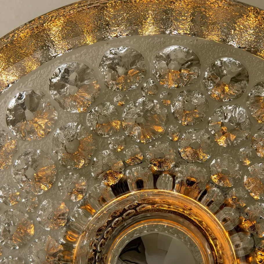 Clearance Pamono Sculptural Glass and Chrome Wall Light from Peill & Putzler, 1970s