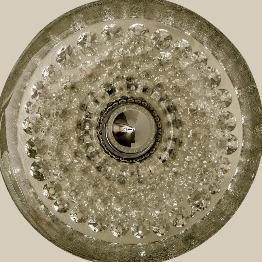 Clearance Pamono Sculptural Glass and Chrome Wall Light from Peill & Putzler, 1970s