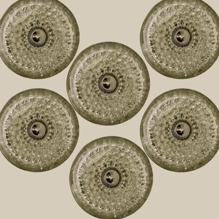 Clearance Pamono Sculptural Glass and Chrome Wall Light from Peill & Putzler, 1970s