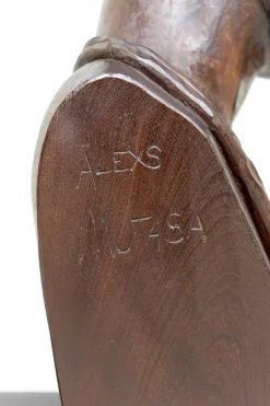 Pamono Sculptural Lamp of African Woman in Ebony by Alexs Mutasa, Former Rhodesia / Zimbabwe, 1970s