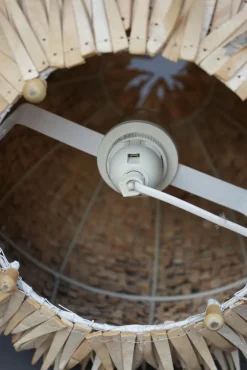 Hot Pamono Sea Urchin Wooden Table Lamp, 1990s