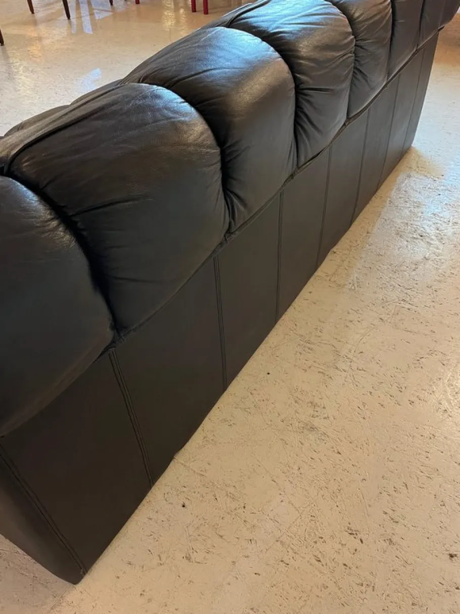 New Pamono 3-Seater Sofa in Black Leather