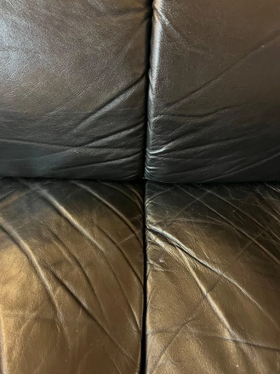 New Pamono 3-Seater Sofa in Black Leather