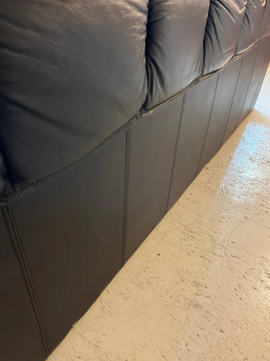 New Pamono 3-Seater Sofa in Black Leather