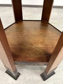 Pamono Secession Hexagonal Six-Legged Table Lined with Brass by Adolf Loos, 1890s