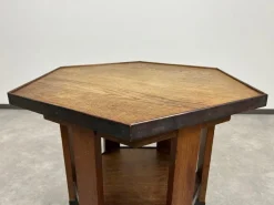 Pamono Secession Hexagonal Six-Legged Table Lined with Brass by Adolf Loos, 1890s