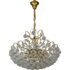 Clearance Pamono Seven Light Crystal Glass and Gilt Brass Chandelier, Germany, 1970s