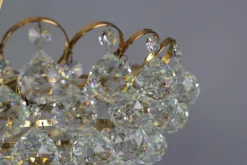 Clearance Pamono Seven Light Crystal Glass and Gilt Brass Chandelier, Germany, 1970s