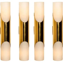 Hot Pamono Several Wall Sconce in Opaline Glass and Brass in the style of Raak, 1970