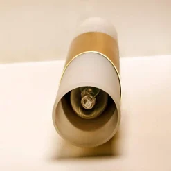 Hot Pamono Several Wall Sconce in Opaline Glass and Brass in the style of Raak, 1970