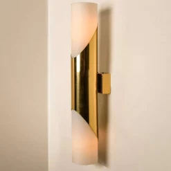 Hot Pamono Several Wall Sconce in Opaline Glass and Brass in the style of Raak, 1970