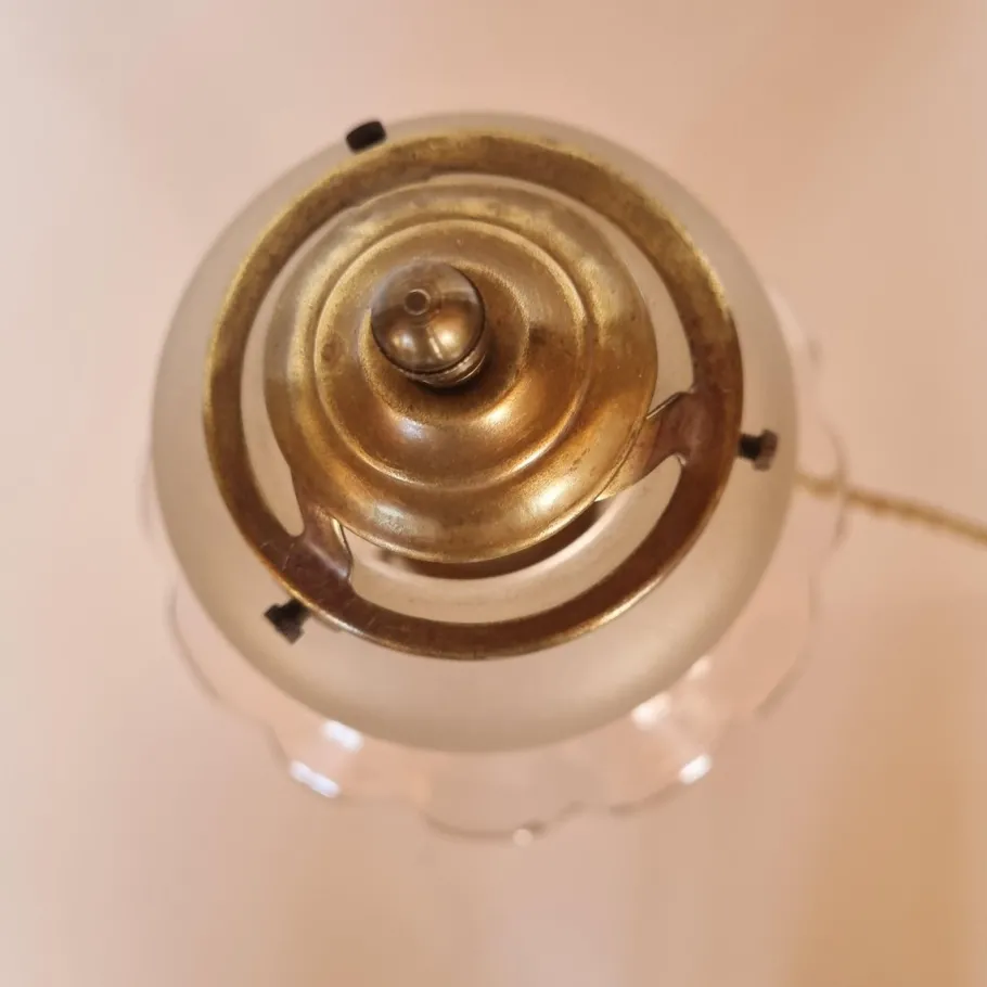 Outlet Pamono Shaped Crystal, Bronze and Brass Desk Lamp, Early 1900s