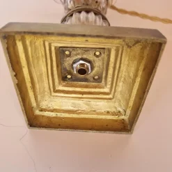 Outlet Pamono Shaped Crystal, Bronze and Brass Desk Lamp, Early 1900s