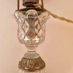 Outlet Pamono Shaped Crystal, Bronze and Brass Desk Lamp, Early 1900s