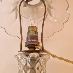 Outlet Pamono Shaped Crystal, Bronze and Brass Desk Lamp, Early 1900s