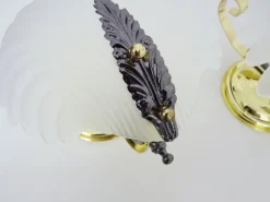 Clearance Pamono Shell Wall Lights in Glass and Gold-Plated Metal, 1980s, Set of 2