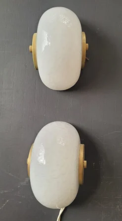 Discount Pamono Shell-Shaped Wall Lights in Refined Murano Glass, 1960s, Set of 2