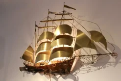 Discount Pamono Ship Wall Light in Solid Copper & Brass by Daniel d'Haeseleer, 1970s