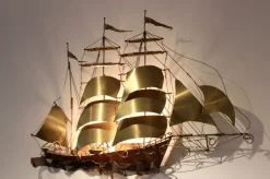 Discount Pamono Ship Wall Light in Solid Copper & Brass by Daniel d'Haeseleer, 1970s