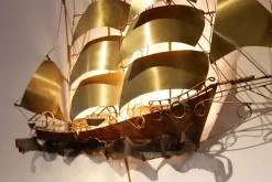 Discount Pamono Ship Wall Light in Solid Copper & Brass by Daniel d'Haeseleer, 1970s