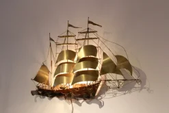 Discount Pamono Ship Wall Light in Solid Copper & Brass by Daniel d'Haeseleer, 1970s