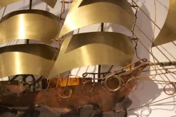 Discount Pamono Ship Wall Light in Solid Copper & Brass by Daniel d'Haeseleer, 1970s