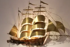 Discount Pamono Ship Wall Light in Solid Copper & Brass by Daniel d'Haeseleer, 1970s