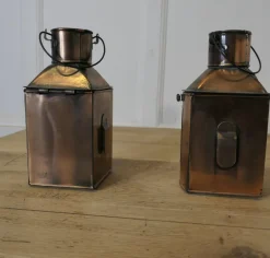 Best Pamono Ships Copper Port and Starboard Lights, 1930s, Set of 2