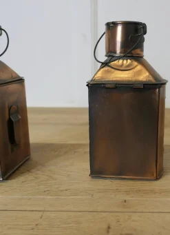 Best Pamono Ships Copper Port and Starboard Lights, 1930s, Set of 2