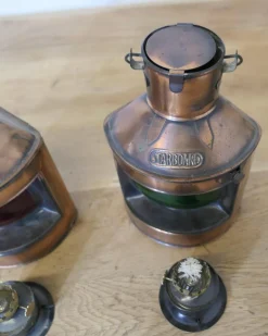 Best Pamono Ships Copper Port and Starboard Lights, 1930s, Set of 2