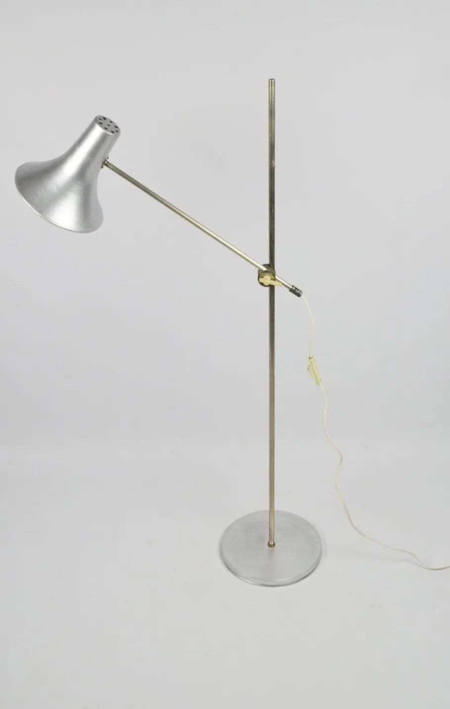 New Pamono Silver Floor Lamp, 1970s