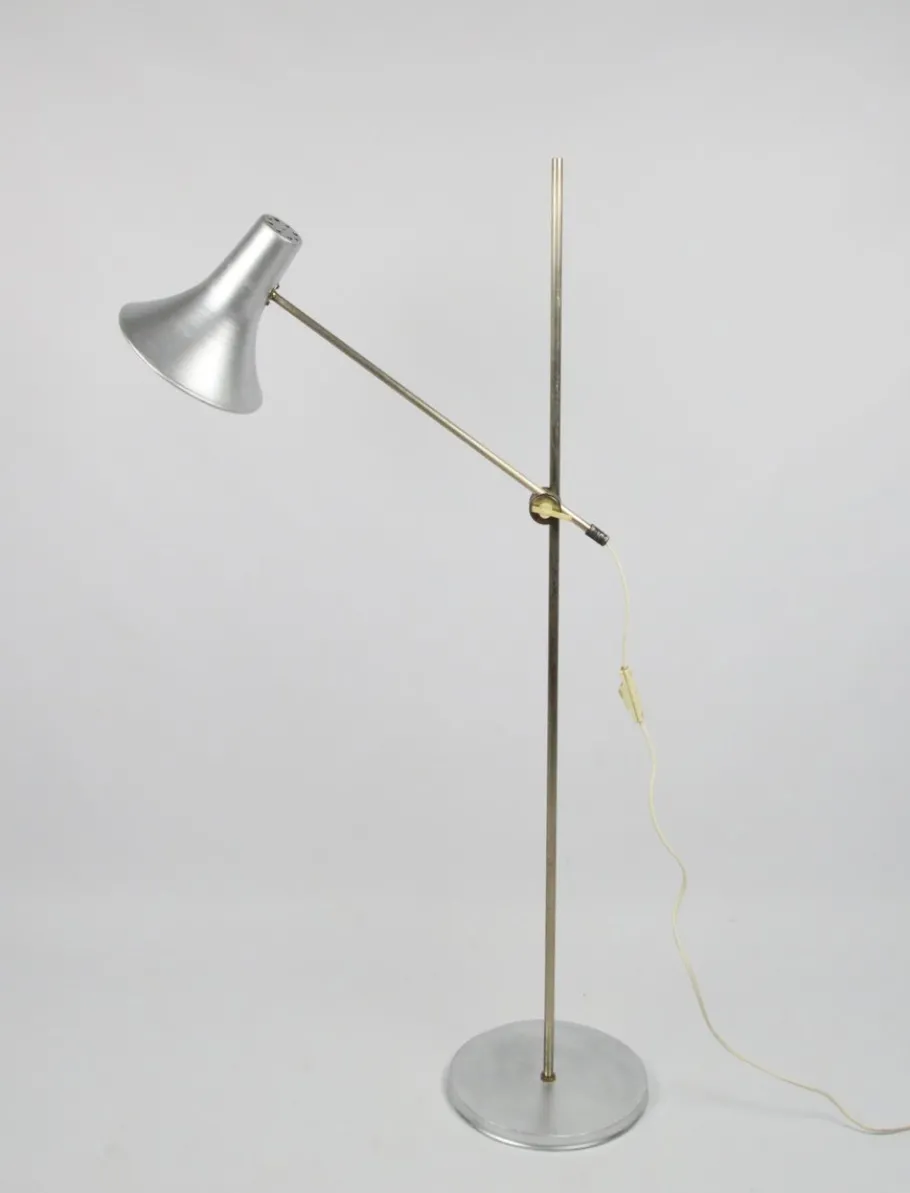 New Pamono Silver Floor Lamp, 1970s