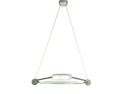 Best Pamono Silver Metal & Sandblasted Glass Cyclos Pendant Lamp by Michele De Lucchi for Artemide, 1985