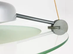 Best Pamono Silver Metal & Sandblasted Glass Cyclos Pendant Lamp by Michele De Lucchi for Artemide, 1985