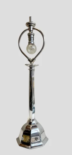 Pamono Silvered Bronze Table Lamp Orient Express by René Prou, 1920s