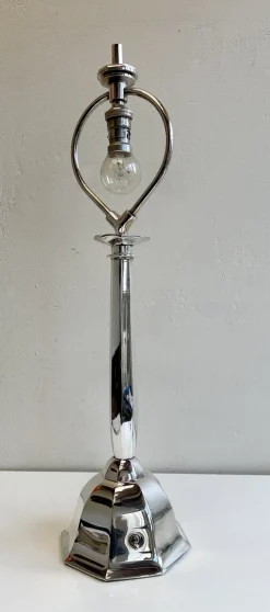 Pamono Silvered Bronze Table Lamp Orient Express by René Prou, 1920s