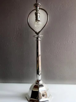 Pamono Silvered Bronze Table Lamp Orient Express by René Prou, 1920s