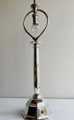 Pamono Silvered Bronze Table Lamp Orient Express by René Prou, 1920s