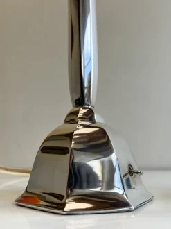 Pamono Silvered Bronze Table Lamp Orient Express by René Prou, 1920s