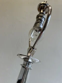 Pamono Silvered Bronze Table Lamp Orient Express by René Prou, 1920s