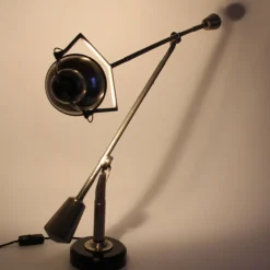 Pamono Silvered Desk Lamp by Edouard-Wilfred Buquet, France, 1930s