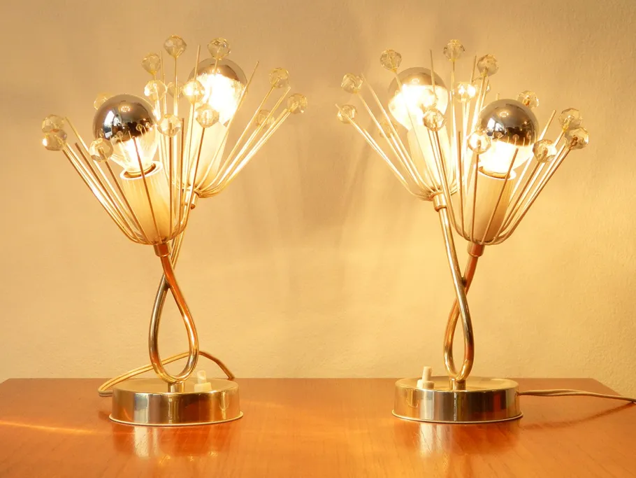 Discount Pamono Silver-Plated Bedside Lamps by Rupert Nikoll, 1960s, Set of 2