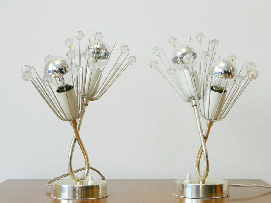 Discount Pamono Silver-Plated Bedside Lamps by Rupert Nikoll, 1960s, Set of 2