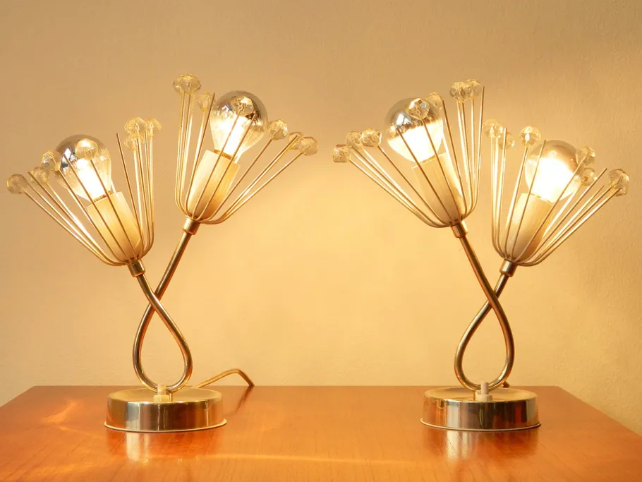 Discount Pamono Silver-Plated Bedside Lamps by Rupert Nikoll, 1960s, Set of 2