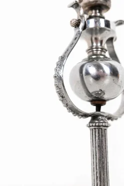 Clearance Pamono Silver-Plated Gimbal Lamp, 1890s