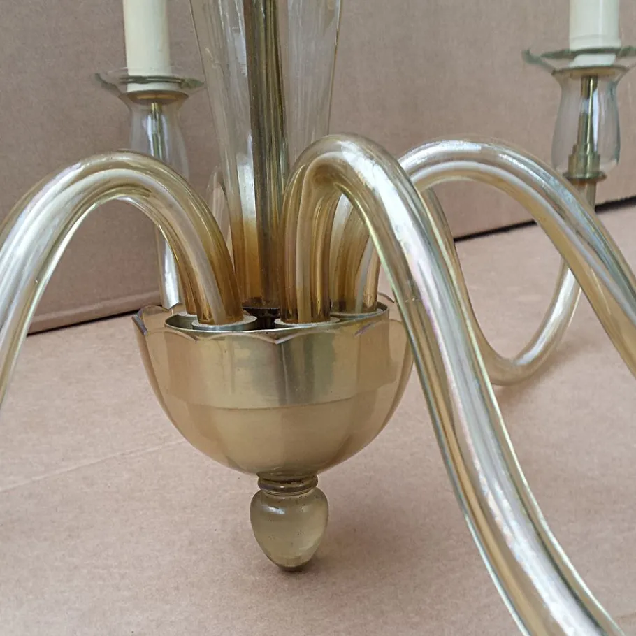 Sale Pamono Six-Arm Murano Glass Chandelier, 1960s